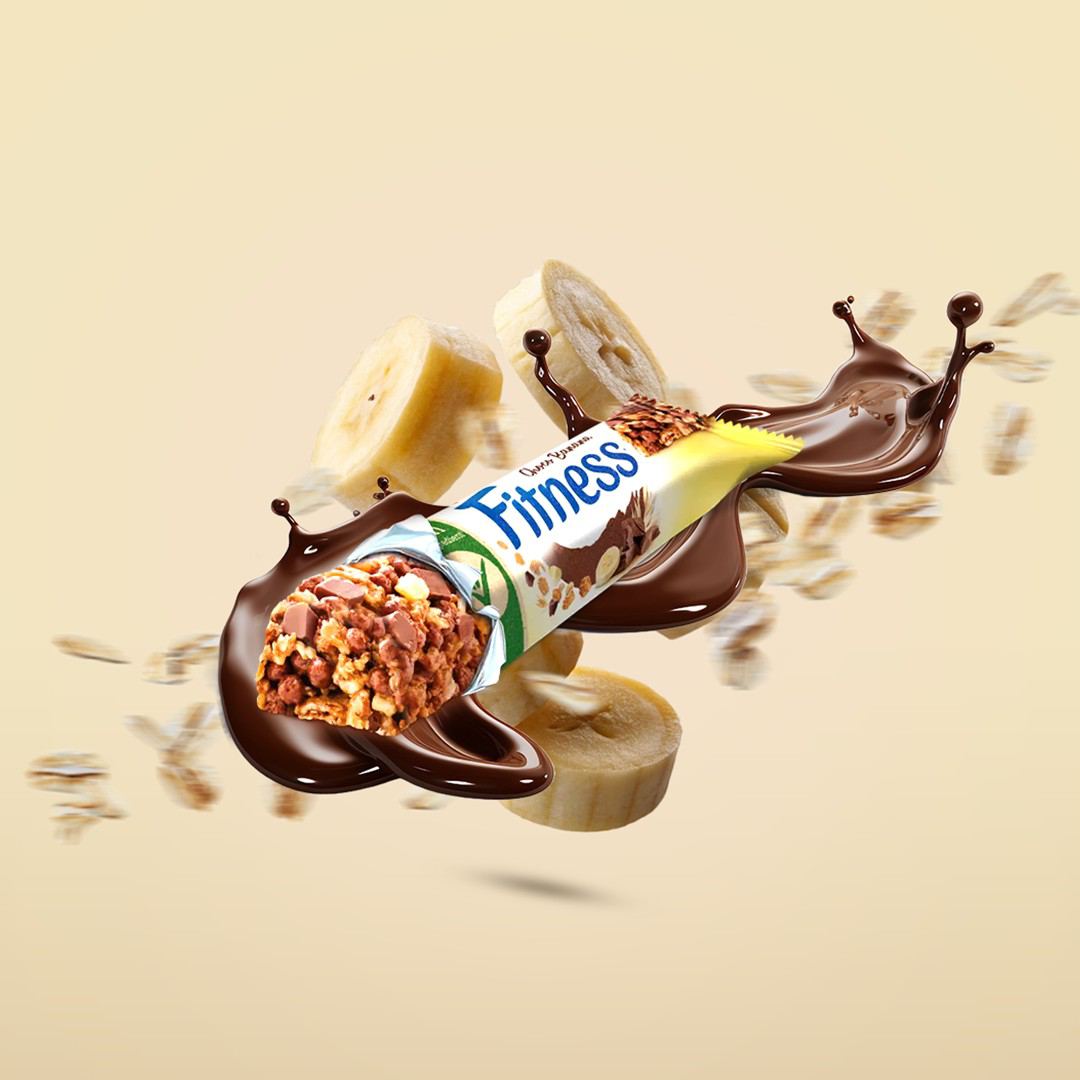 پروتئین بار فیتنس طعم شکلاتی و موز