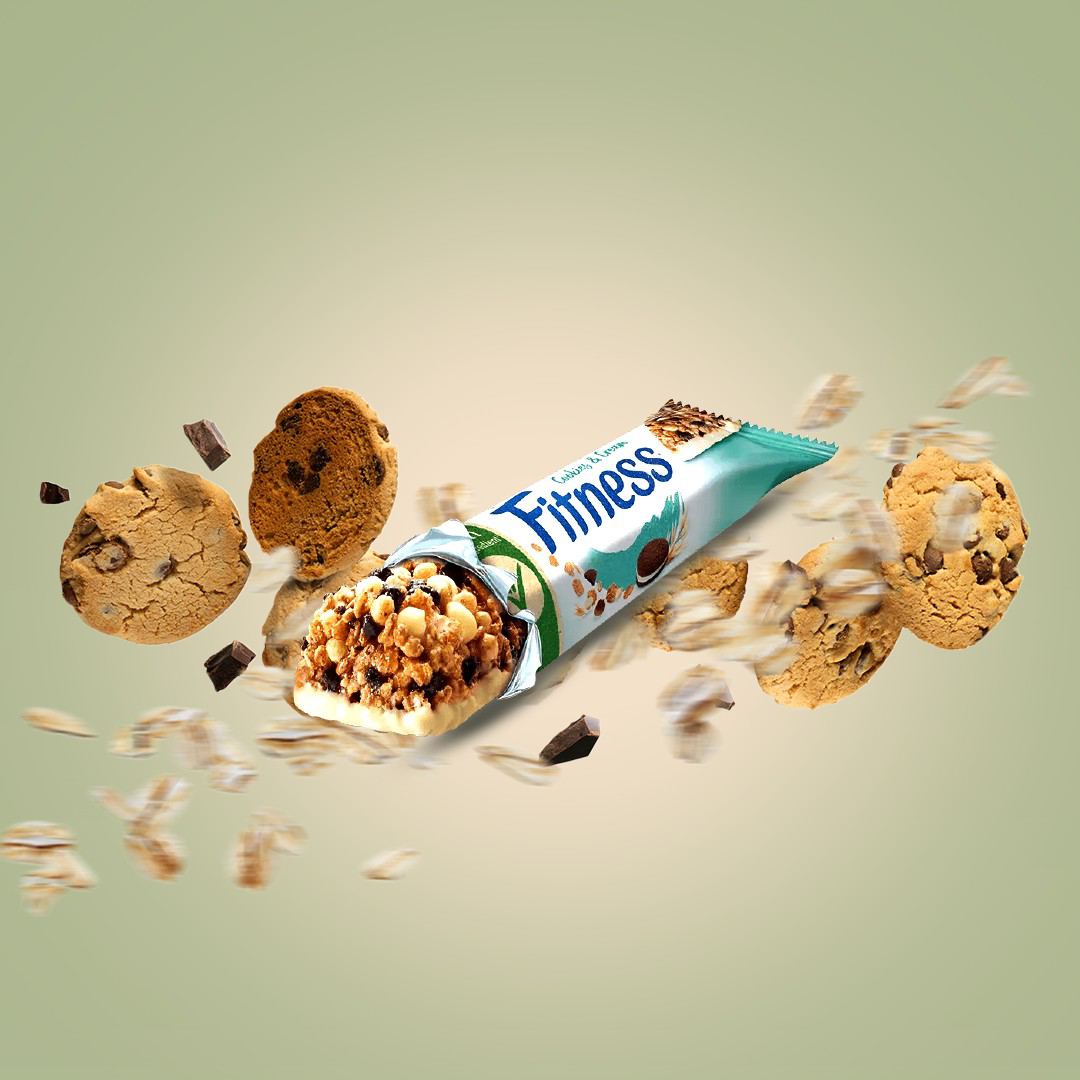 پروتئین بار فیتنس با طعم کوکی و خامه